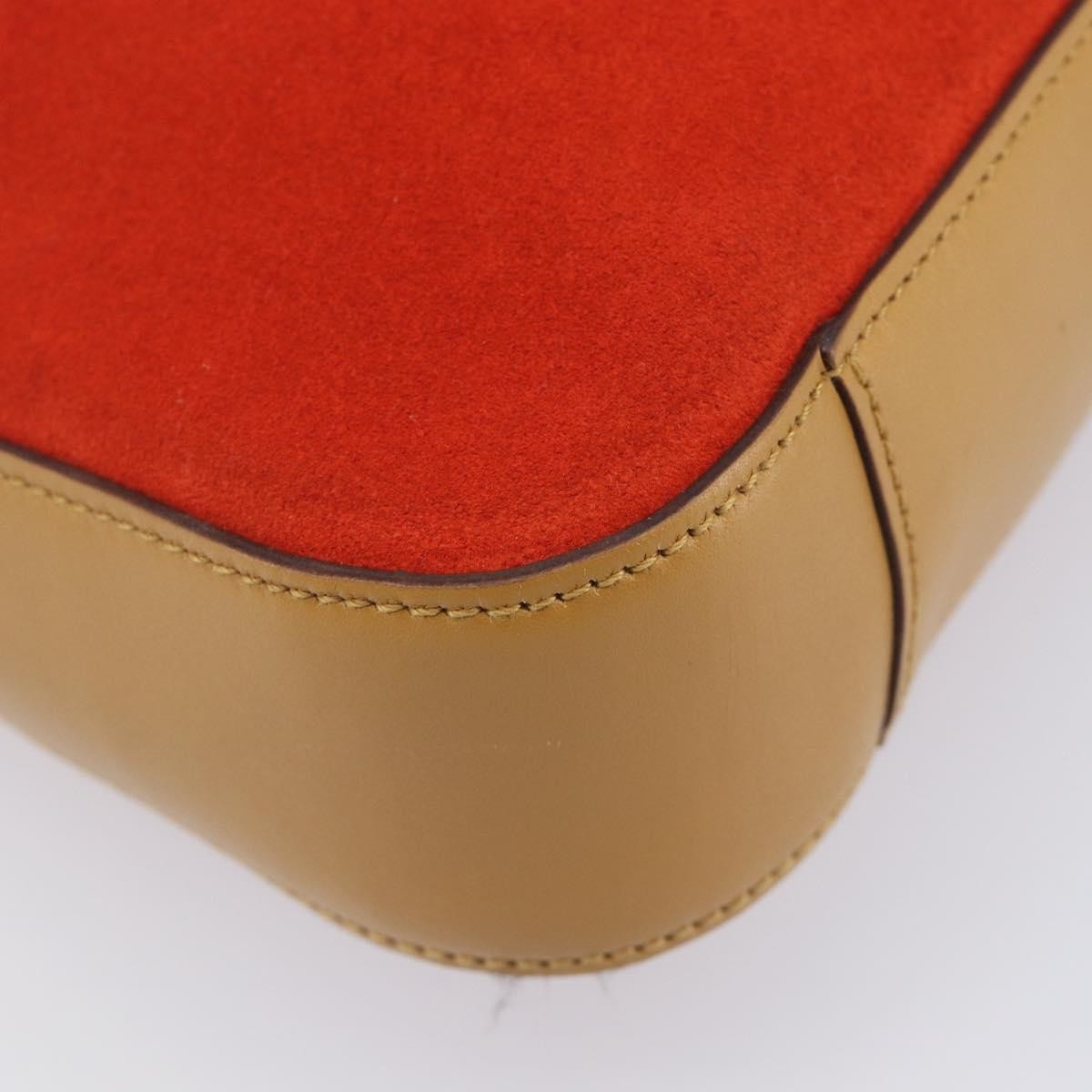 Gucci Vintage Zip Hobo Leather & Suede Red Suede Shoulder Bag Bag (Pre-Owned)