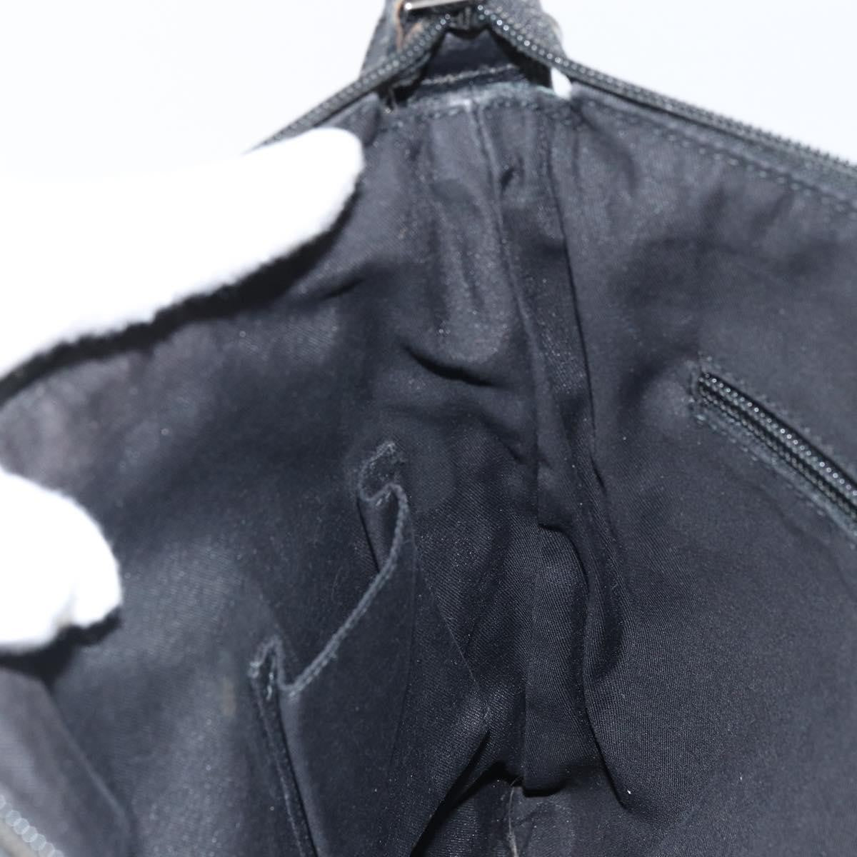 Gucci Zip Messenger Gg Canvas With Perforated Leather Black Canvas Shoulder Bag Bag (Pre-Owned)