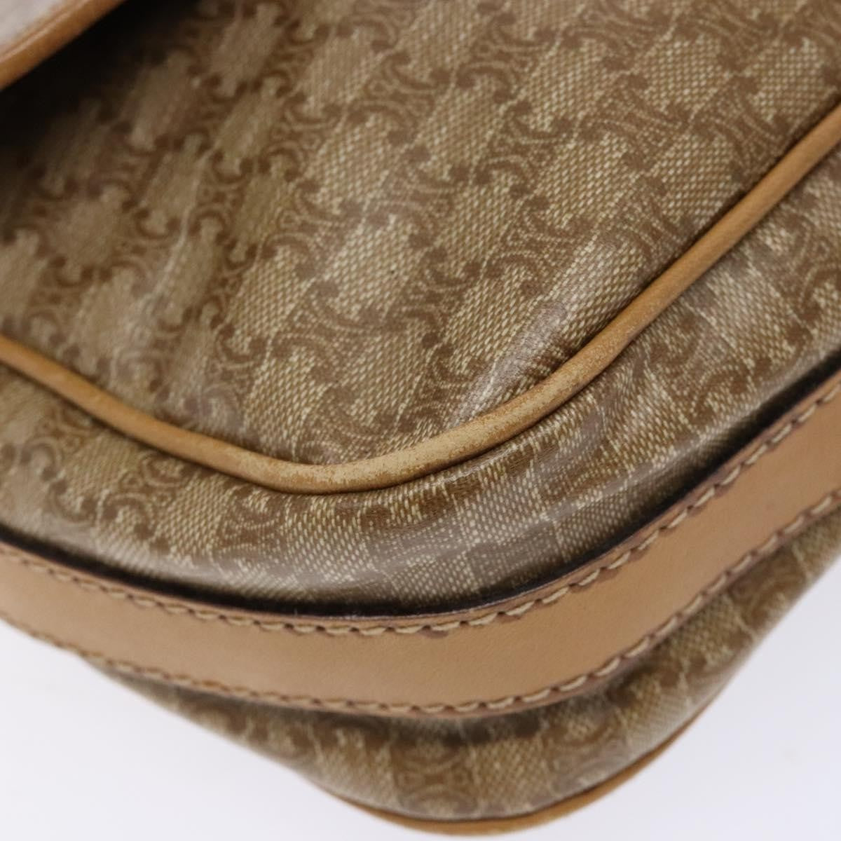Celine Macadam Shoulder Pvc Leather Beige Canvas Bag (Pre-Owned)