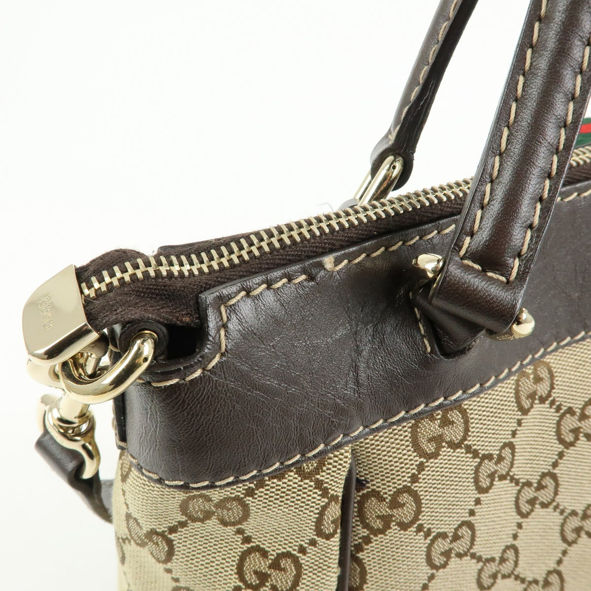 Gucci Mayfair Convertible Gg Canvas Beige Canvas Tote Bag Bag (Pre-Owned)