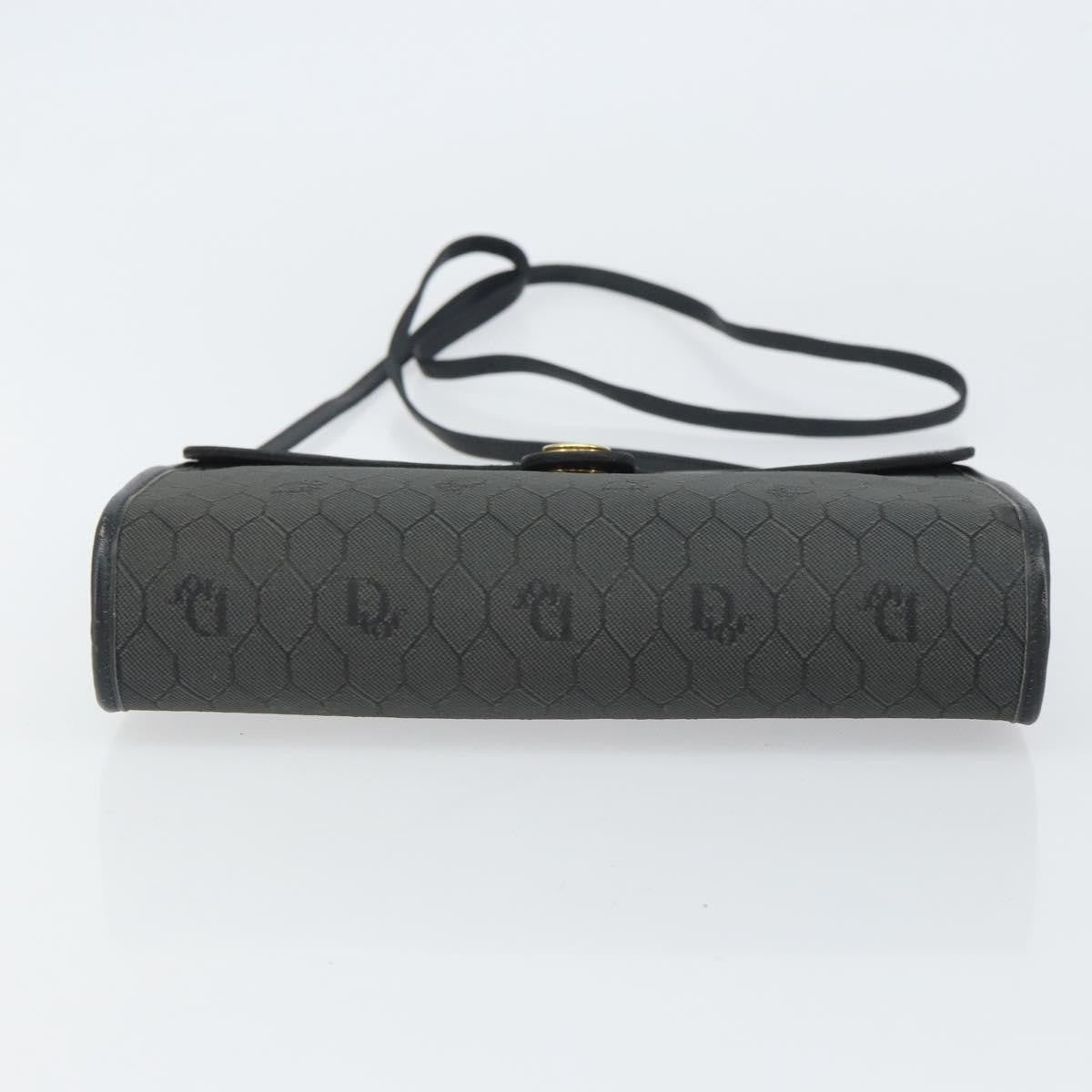 Christian Dior Vintage Honeycomb Flap Coated Canvas Black Pvc Shoulder Bag Bag (Pre-Owned)