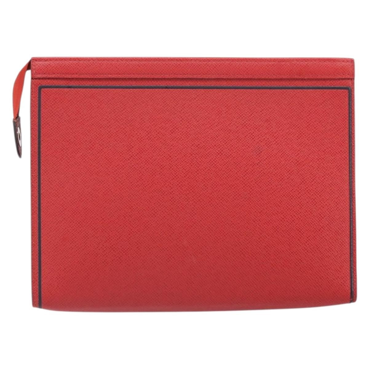 Louis Vuitton Pochette Voyage Taiga Leather Red Leather Clutche & Pouche Bag (Pre-Owned)