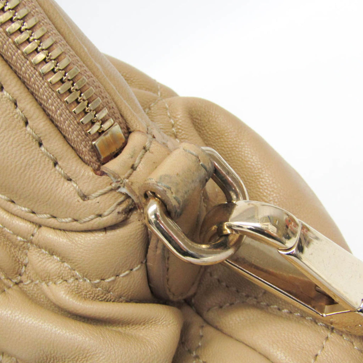 Christian Dior Lady Cannage Matelassé Beige Leather Handbag (Pre-Owned)