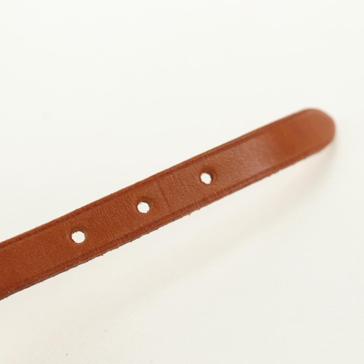 Hermes Hapi 3 Leather With Metal Brown Leather Bracelet Jewelry (Pre-Owned)
