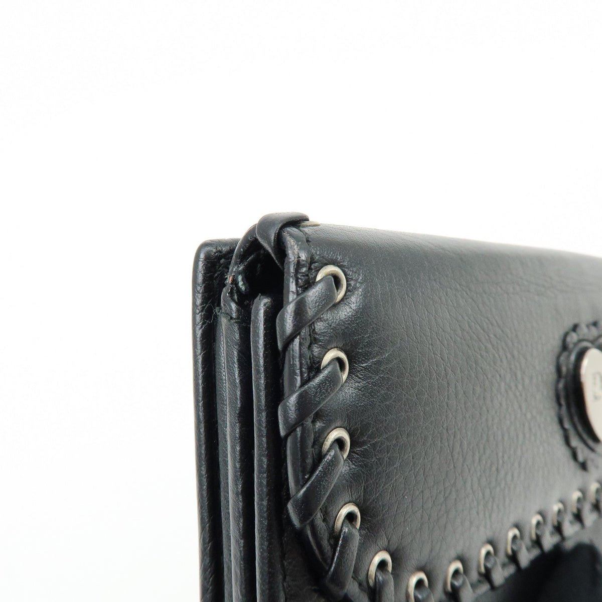Christian Dior Trotter / Heart Motif Wallet Leather Black Leather Wallets Accessory (Pre-Owned)