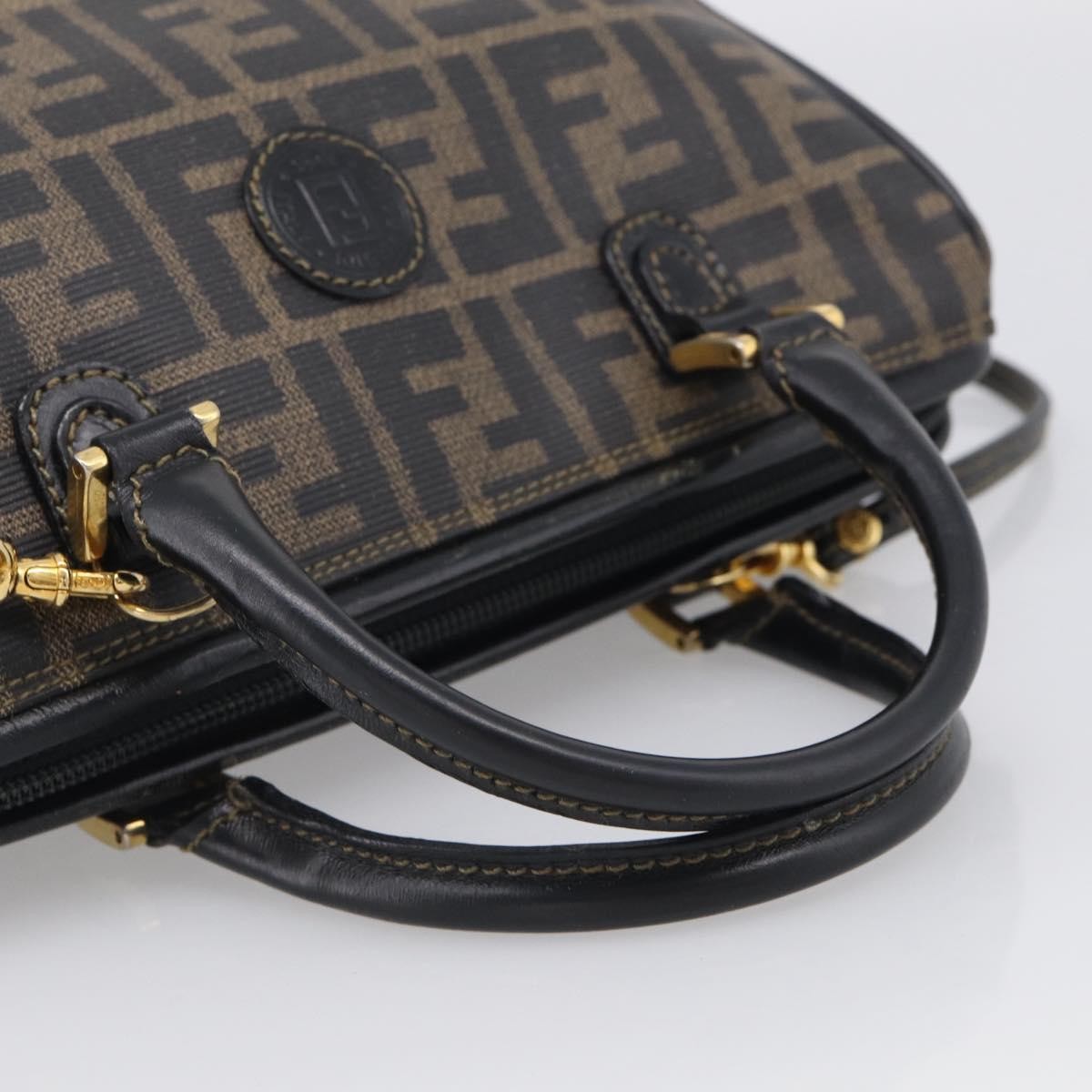 Fendi Convertible Boston Zucca Canvas Brown Canvas Handbag (Pre-Owned)