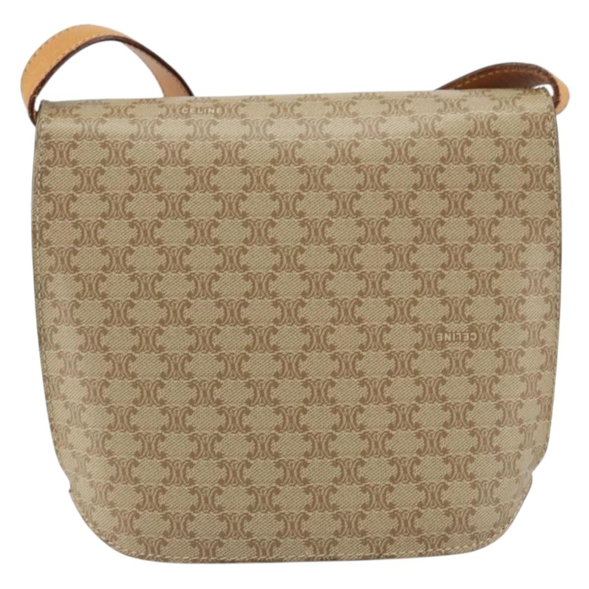 Celine Vintage Macadam Canvas Beige Canvas Shoulder Bag Bag (Pre-Owned)
