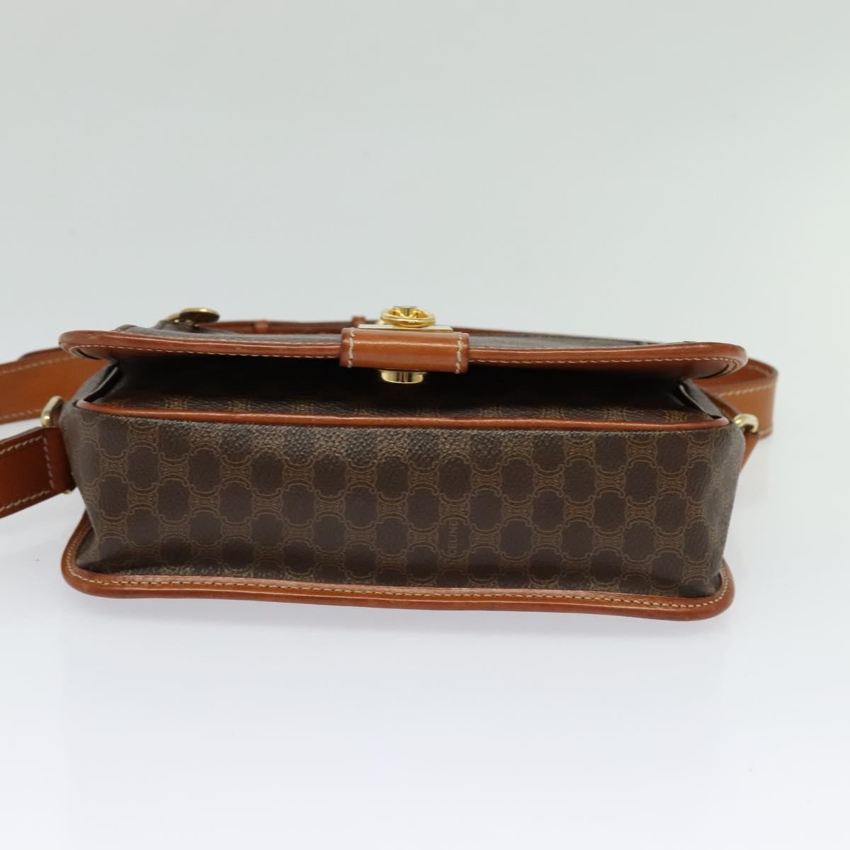 Celine Vintage Macadam Canvas And Leather Brown Canvas Shoulder Bag Bag (Pre-Owned)