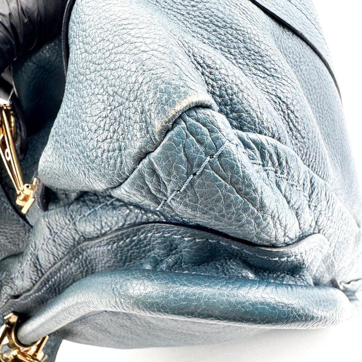 Chloe Paraty Quilted Leather Blue Leather Handbag (Pre-Owned)