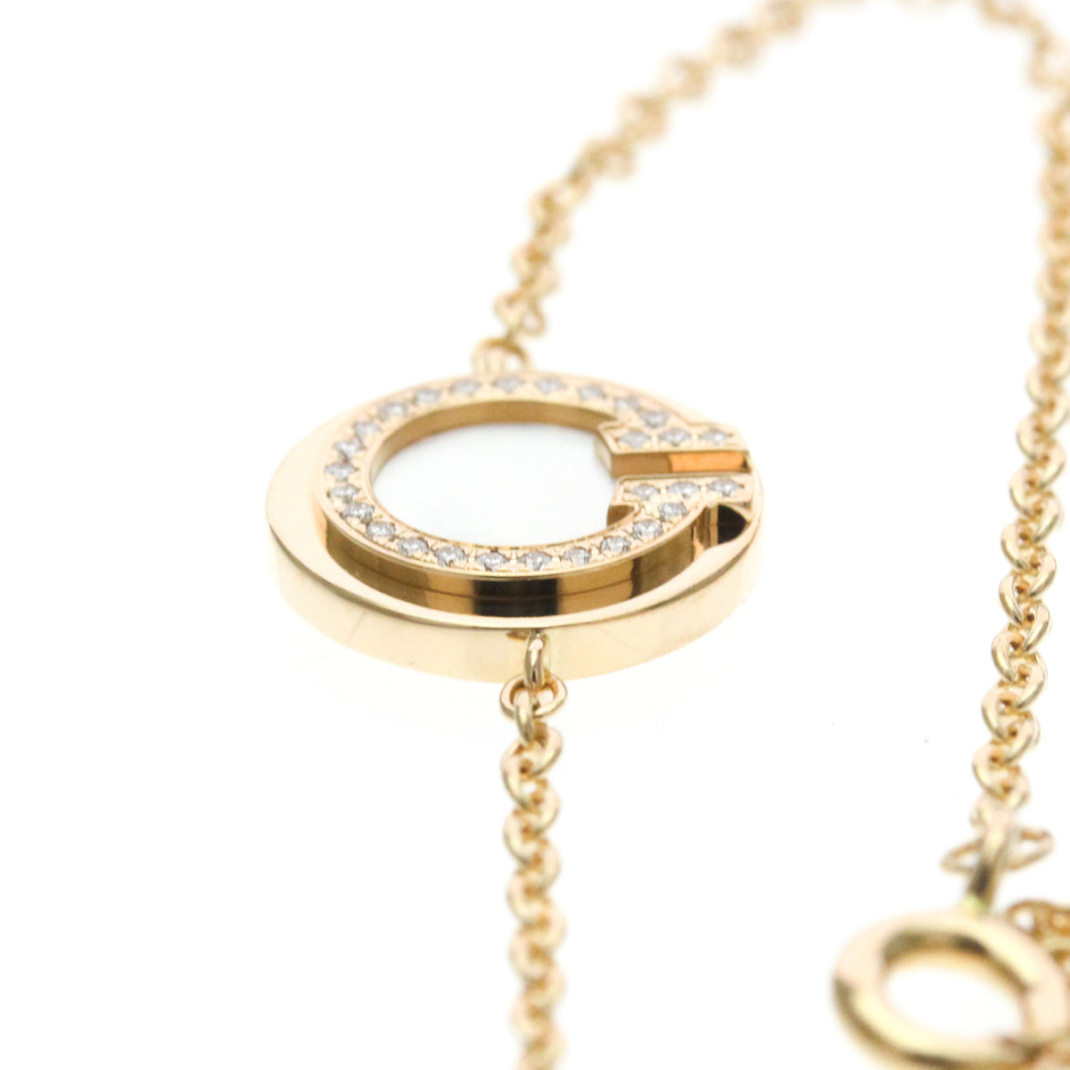 Tiffany & Co. T Circle Chain 18K Rose Gold With Mother Of Pearl And Diamonds Gold Pink_Gold Bracelet Jewelry (Pre-Owned)