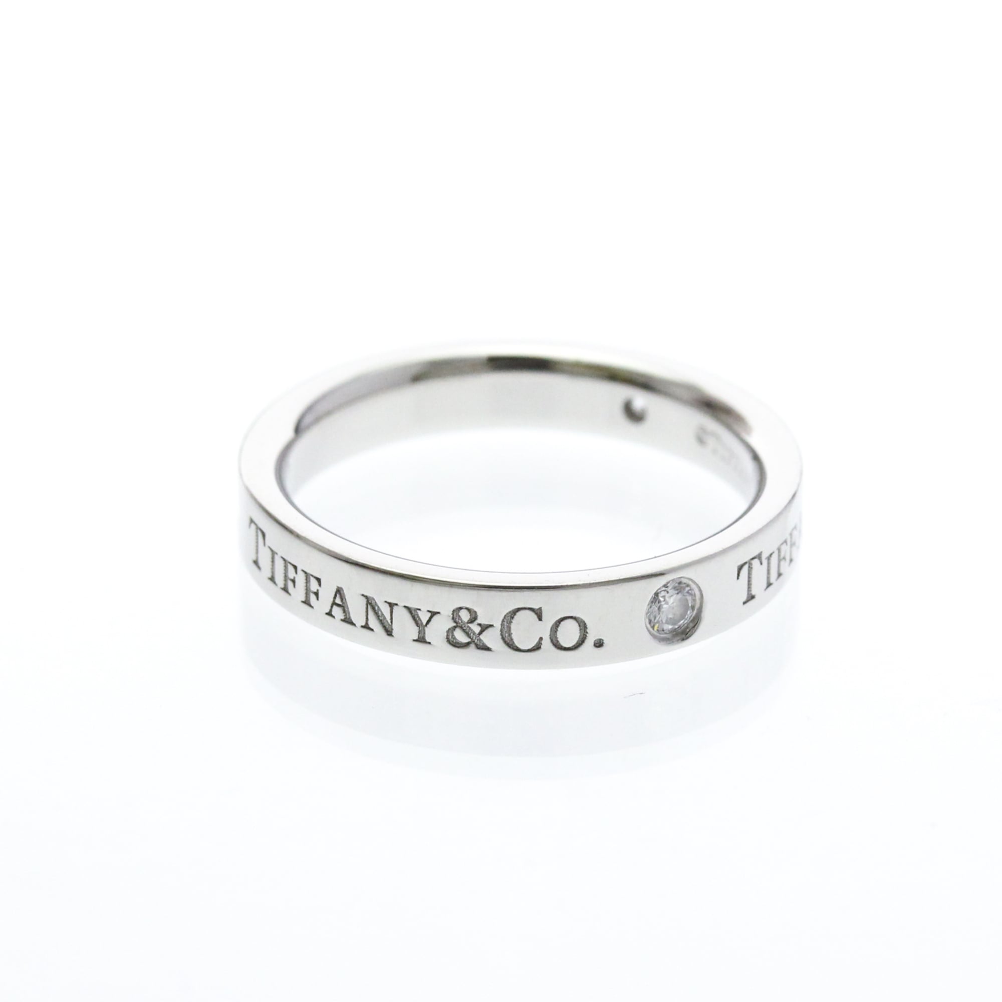 Tiffany & Co. Flat Platinum Silver Platinum Ring Jewelry (Pre-Owned)