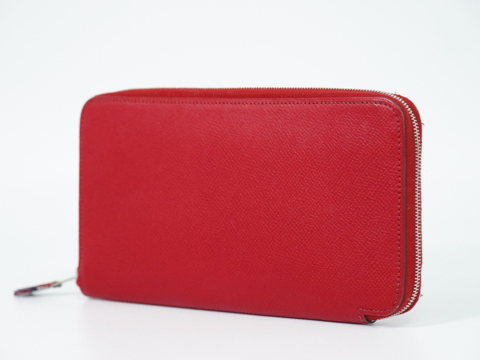 Hermes Azap Zip Around Silk'in Epsom Red Leather Wallets Accessory (Pre-Owned)