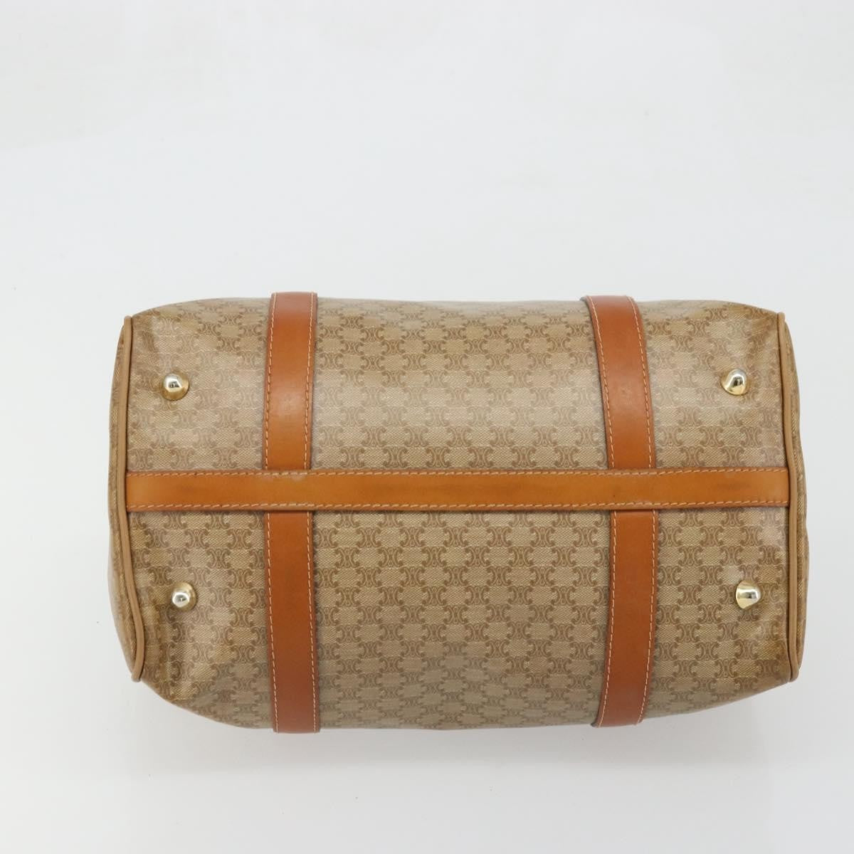 Celine Vintage Macadam Canvas And Leather Beige Canvas Handbag (Pre-Owned)