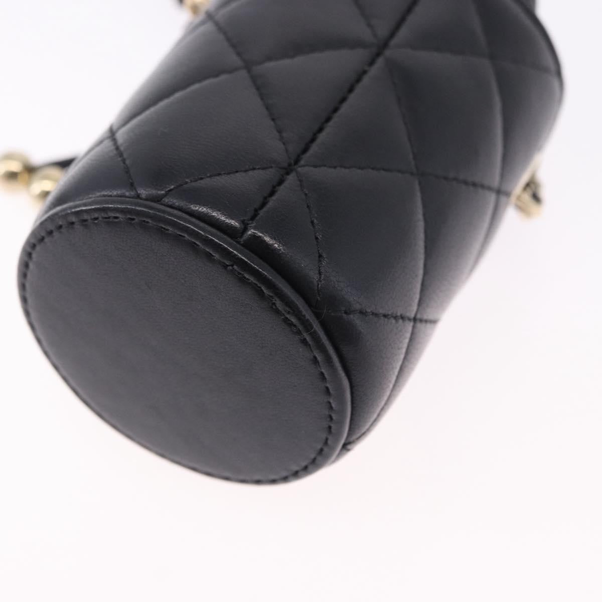 Chanel Drawstring Bucket With Chain Quilted Lambskin Black Leather Shoulder Bag Bag (Pre-Owned)