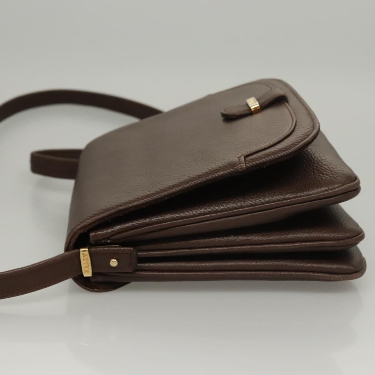 Bally Vintage Leather Brown Leather Shoulder Bag Bag (Pre-Owned)