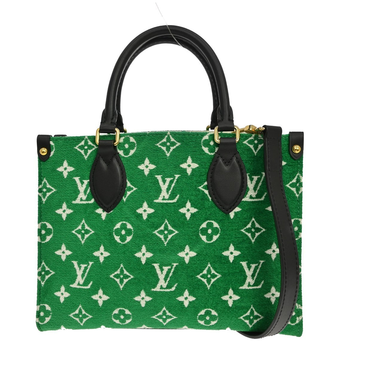 Louis Vuitton Onthego Tote Lv Match Monogram Jacquard Velvet Green Velvet Tote Bag Bag (Pre-Owned)