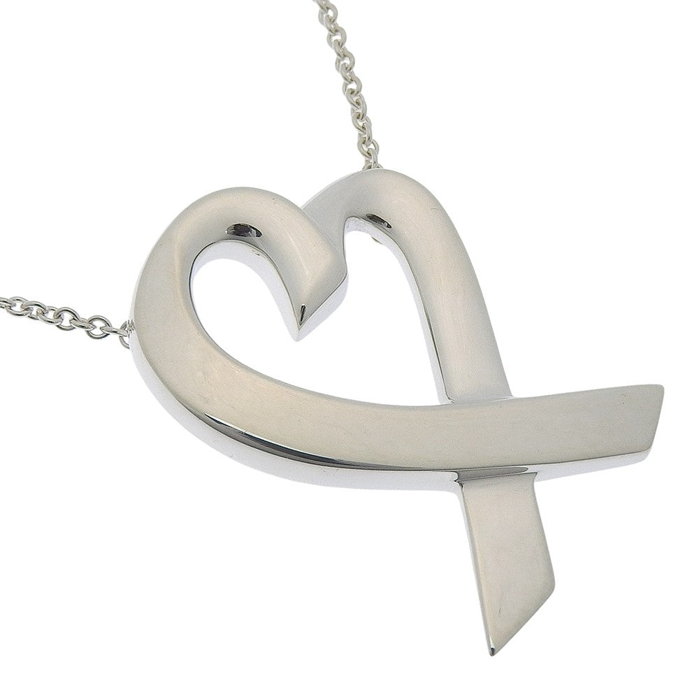 Tiffany & Co. Paloma Picasso Loving Heart Silver Silver Silver Necklace Jewelry (Pre-Owned)