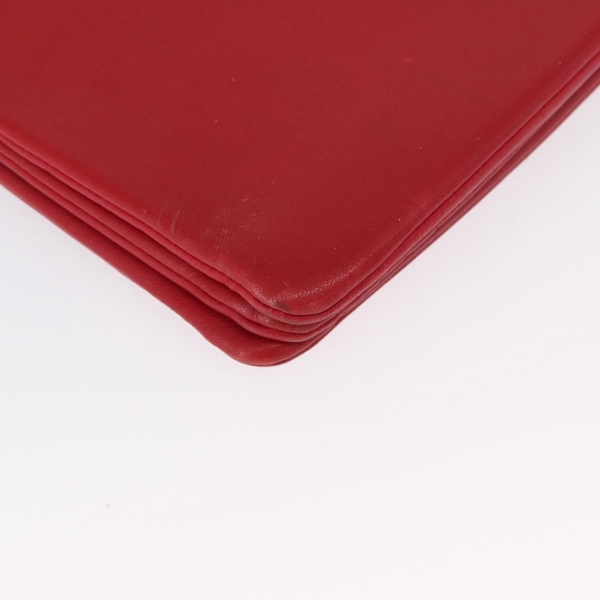 Celine Trio Leather Red Leather Shoulder Bag Bag (Pre-Owned)