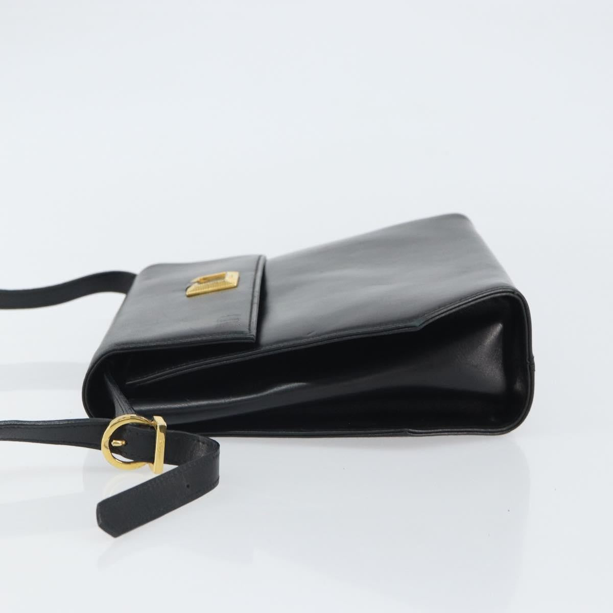 Salvatore Ferragamo Vintage Leather Black Leather Shoulder Bag Bag (Pre-Owned)