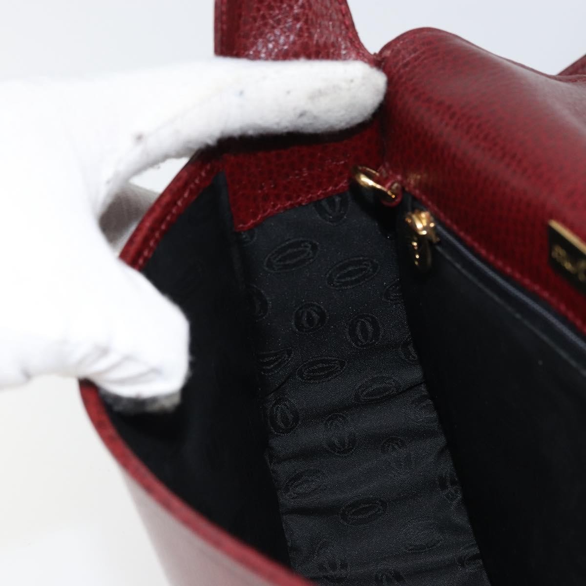Cartier Must De Cartier Leather Burgundy Leather Shoulder Bag Bag (Pre-Owned)