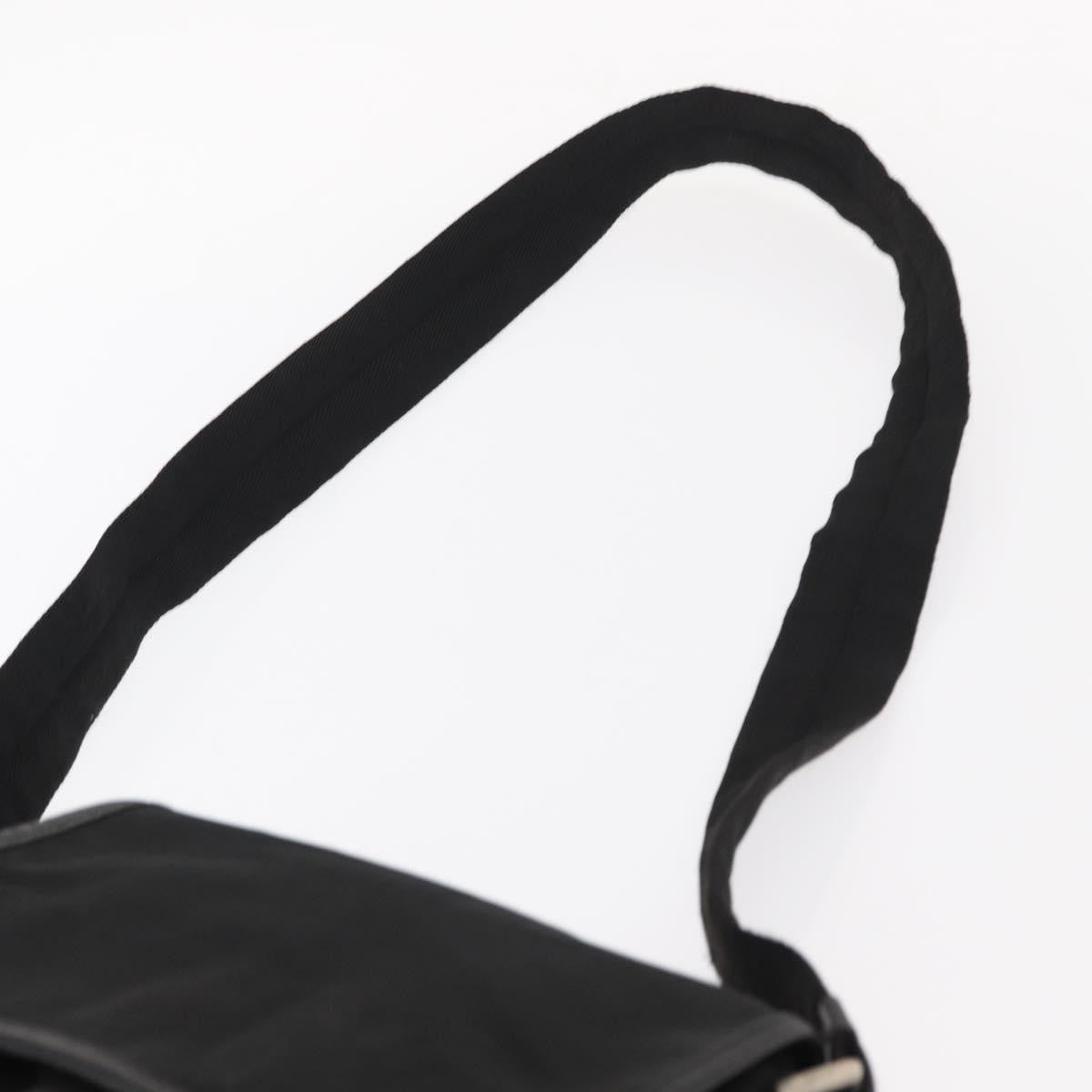 Prada Logo Flap Messenger Tessuto Black Nylon Shoulder Bag Bag (Pre-Owned)