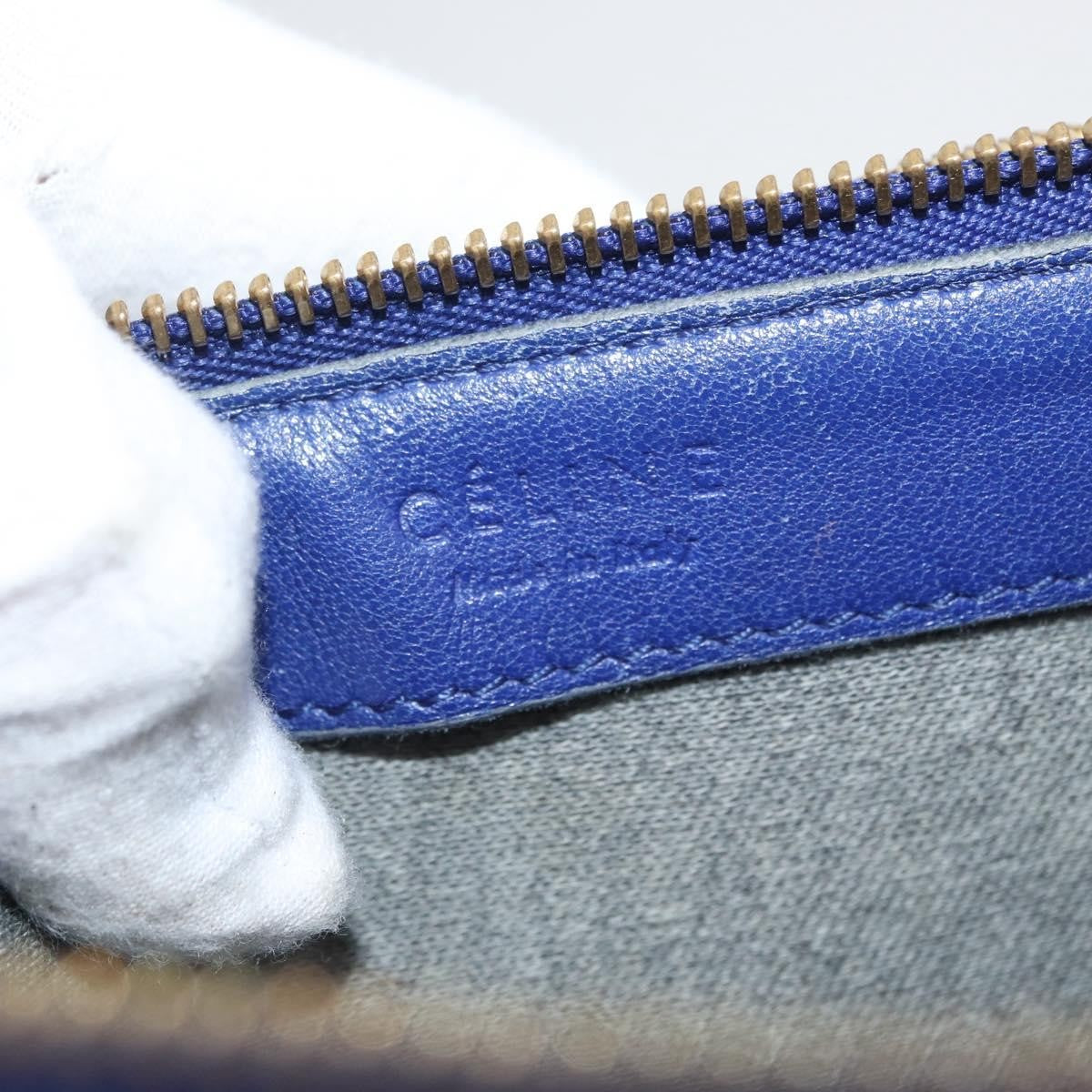 Celine Trio Leather Blue Leather Shoulder Bag Bag (Pre-Owned)