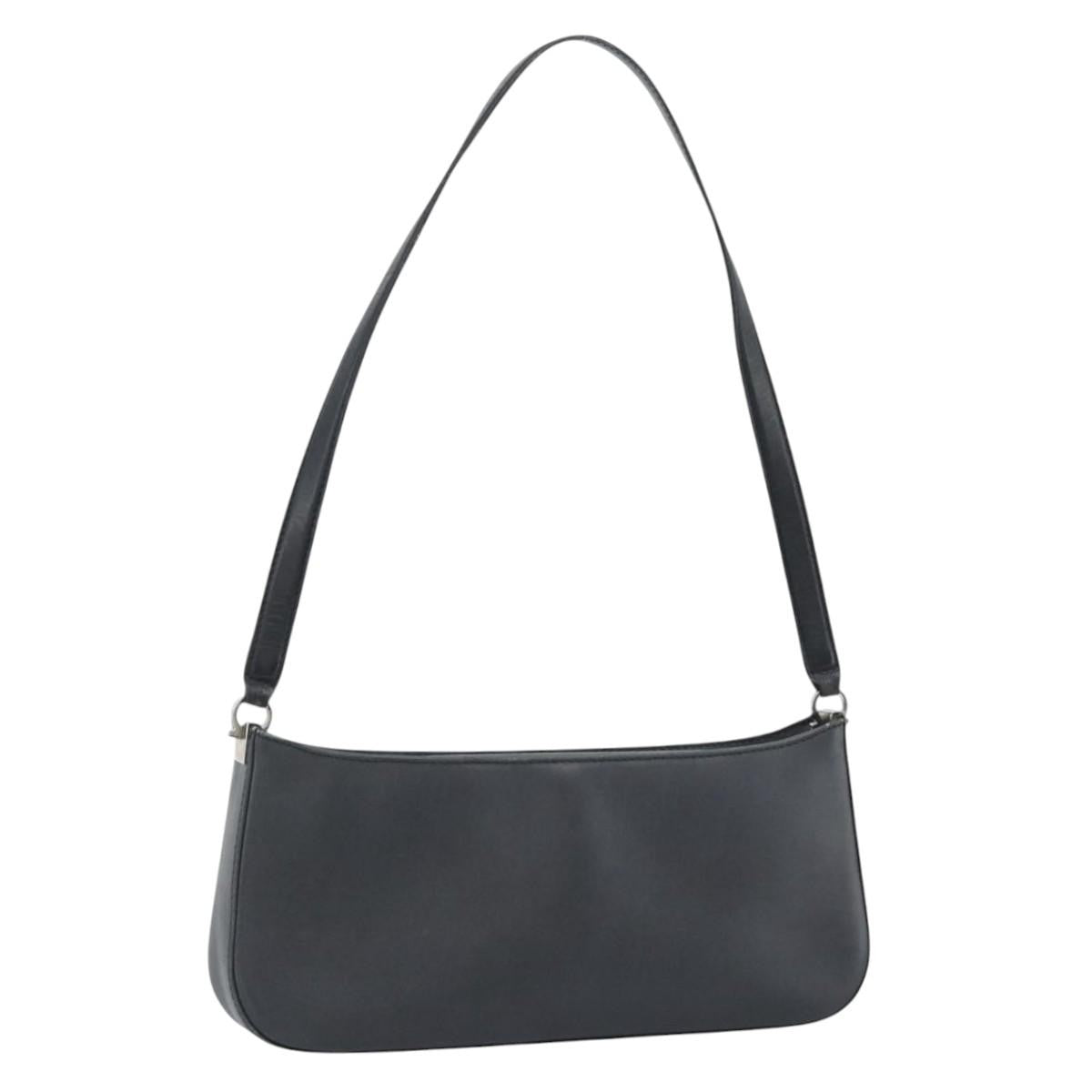 Salvatore Ferragamo Shoulder Leather Black Leather Shoulder Bag Bag (Pre-Owned)