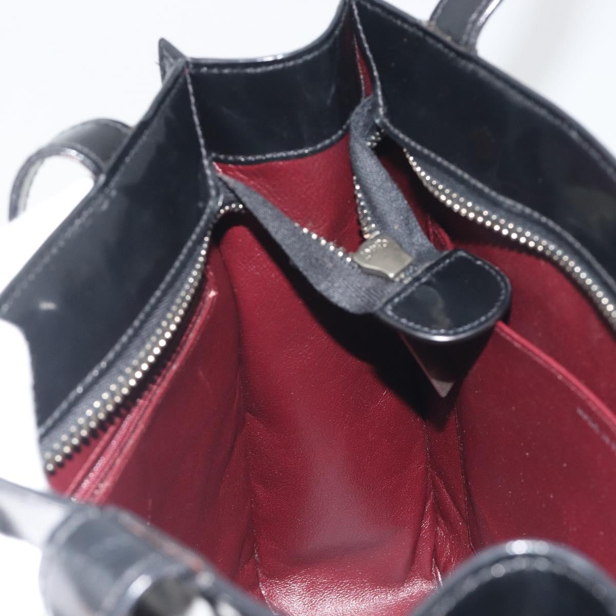 Chanel Vintage Embossed Logo Shoulder Patent Black Patent_Leather Tote Bag Bag (Pre-Owned)