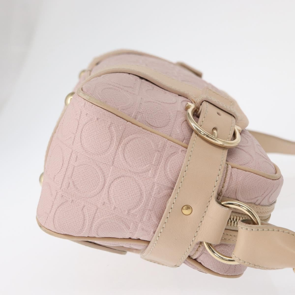 Salvatore Ferragamo Gancini Leather Pink Leather Shoulder Bag Bag (Pre-Owned)