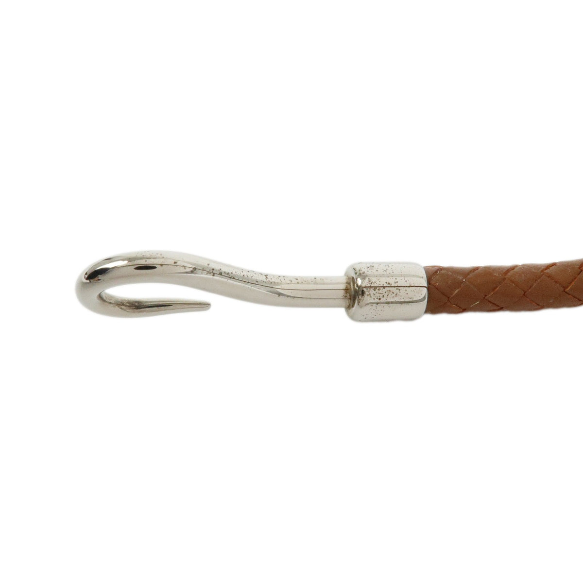 Hermes Jumbo Hook Double Tour Leather And Metal Brown Leather Bracelet Jewelry (Pre-Owned)