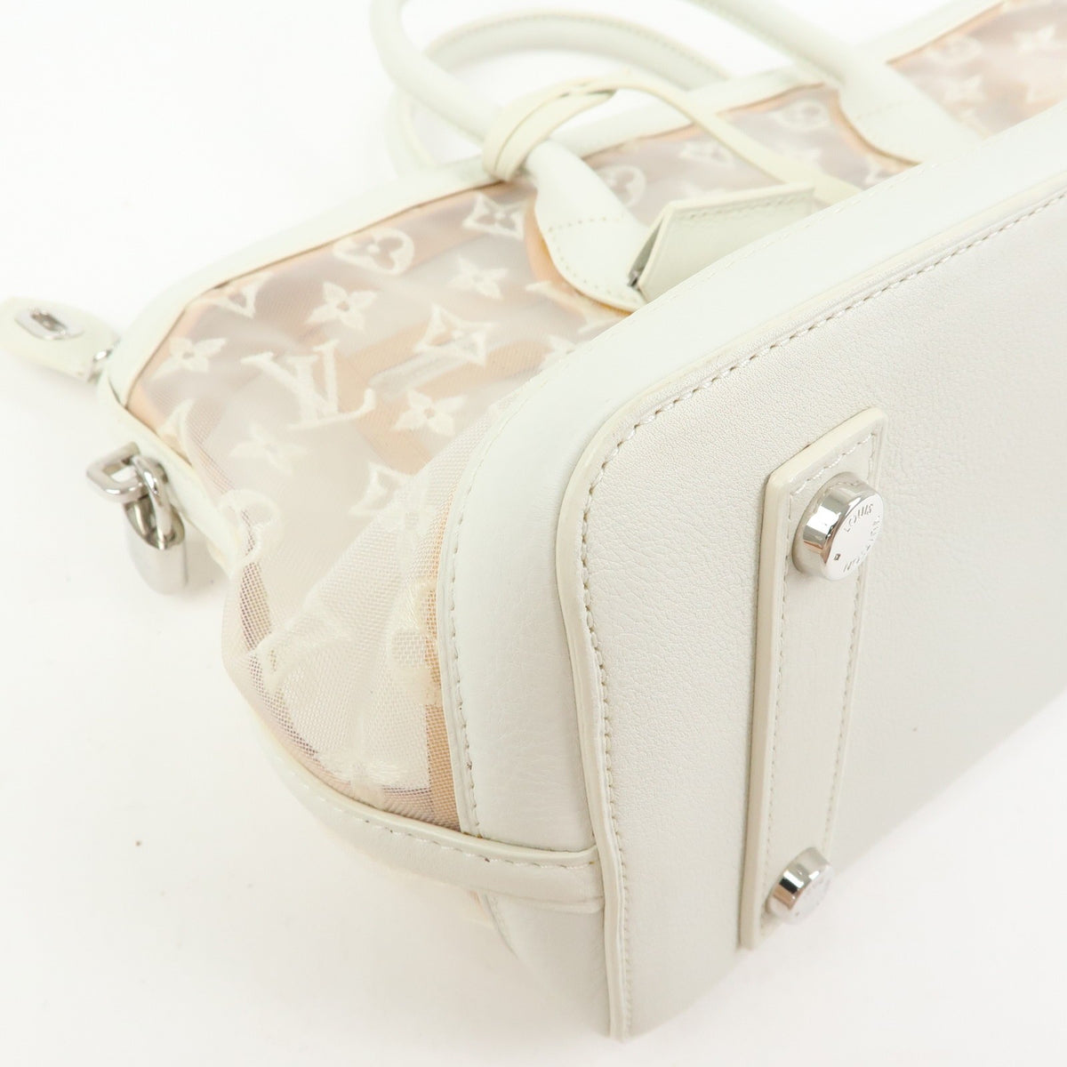 Louis Vuitton Transparence Lockit Mesh And Leather White Mesh Handbag (Pre-Owned)