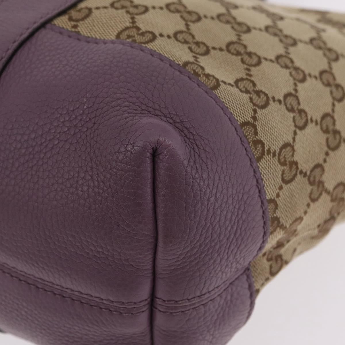Gucci Miss Gg Gg Canvas With Leather Beige Canvas Tote Bag Bag (Pre-Owned)