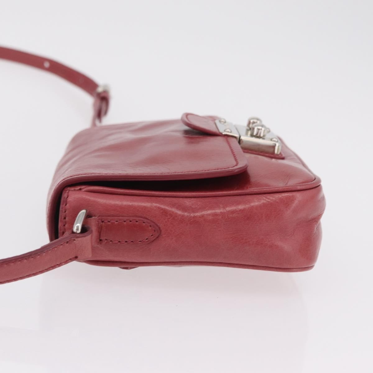Miu Miu Madras Shoulder Leather Pink Leather Crossbody Bag Bag (Pre-Owned)