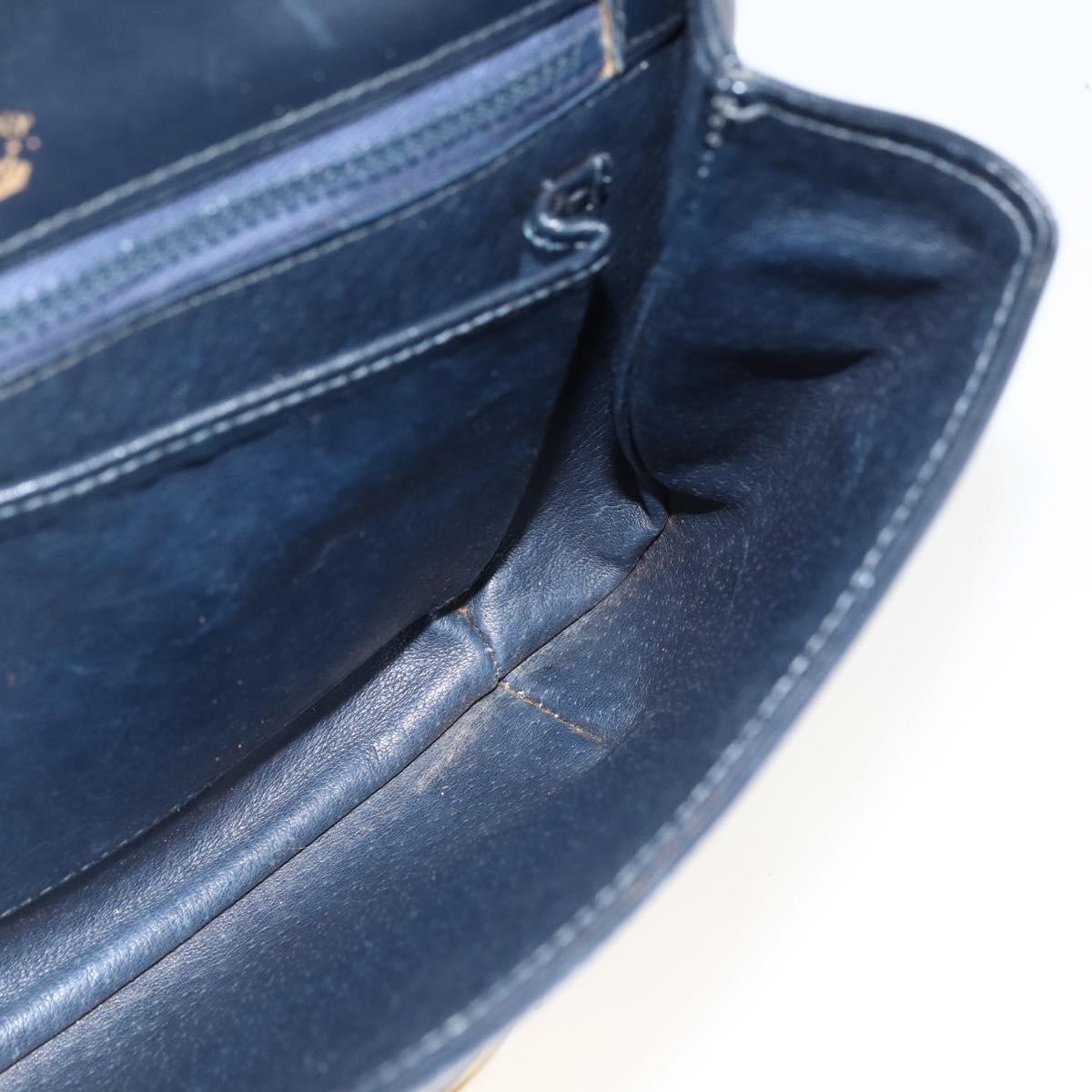 Gucci Vintage Leather Navy Leather Shoulder Bag Bag (Pre-Owned)