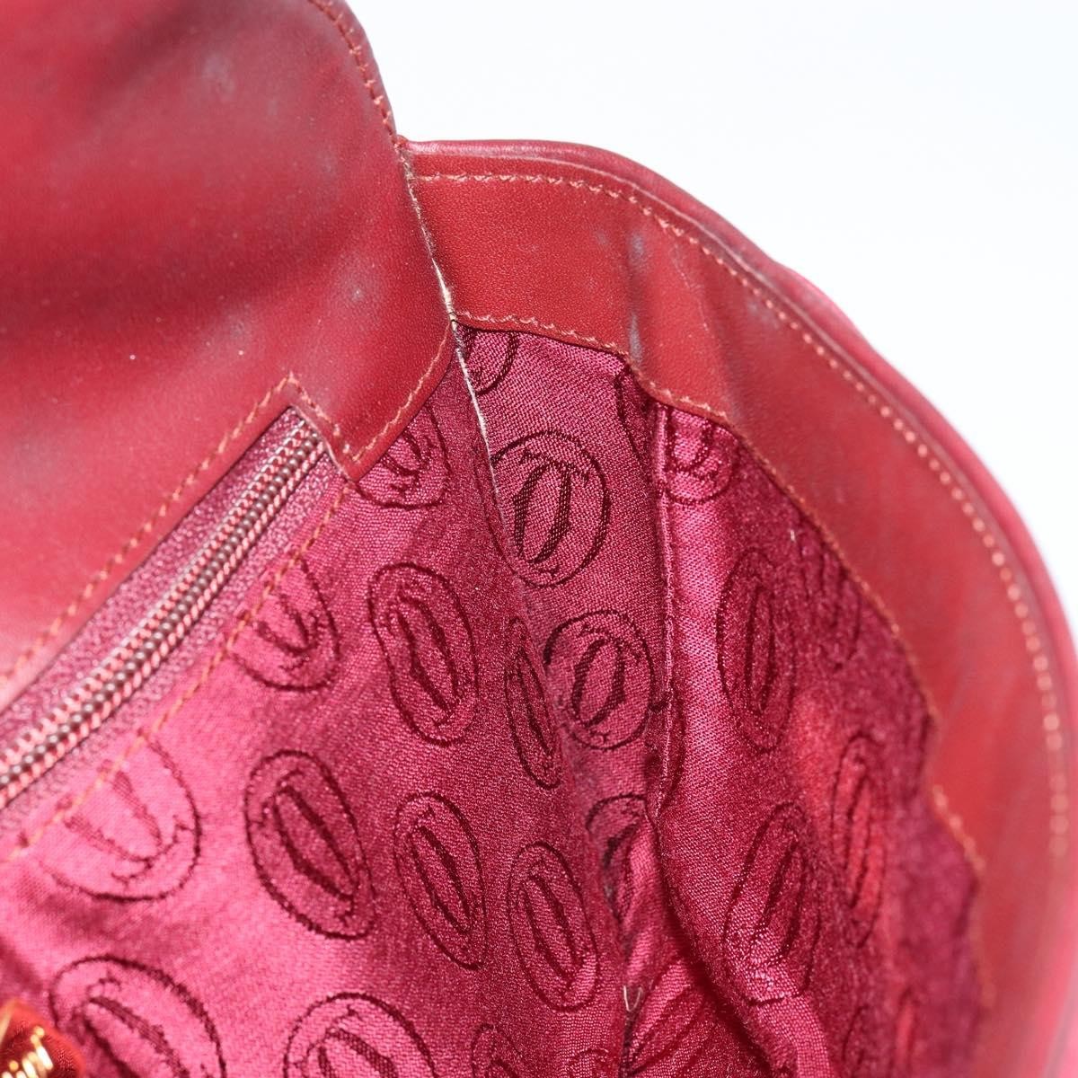 Cartier Must De Cartier Clutch Leather Burgundy Leather Clutche & Pouche Bag (Pre-Owned)