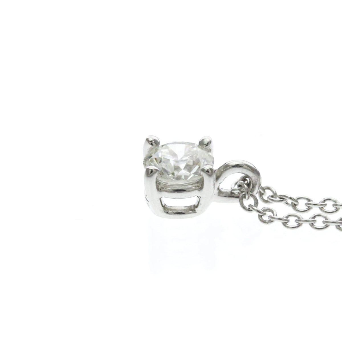 Tiffany & Co. Solitaire Pendant Platinum With Emerald Cut Diamond Silver Platinum Necklace Jewelry (Pre-Owned)