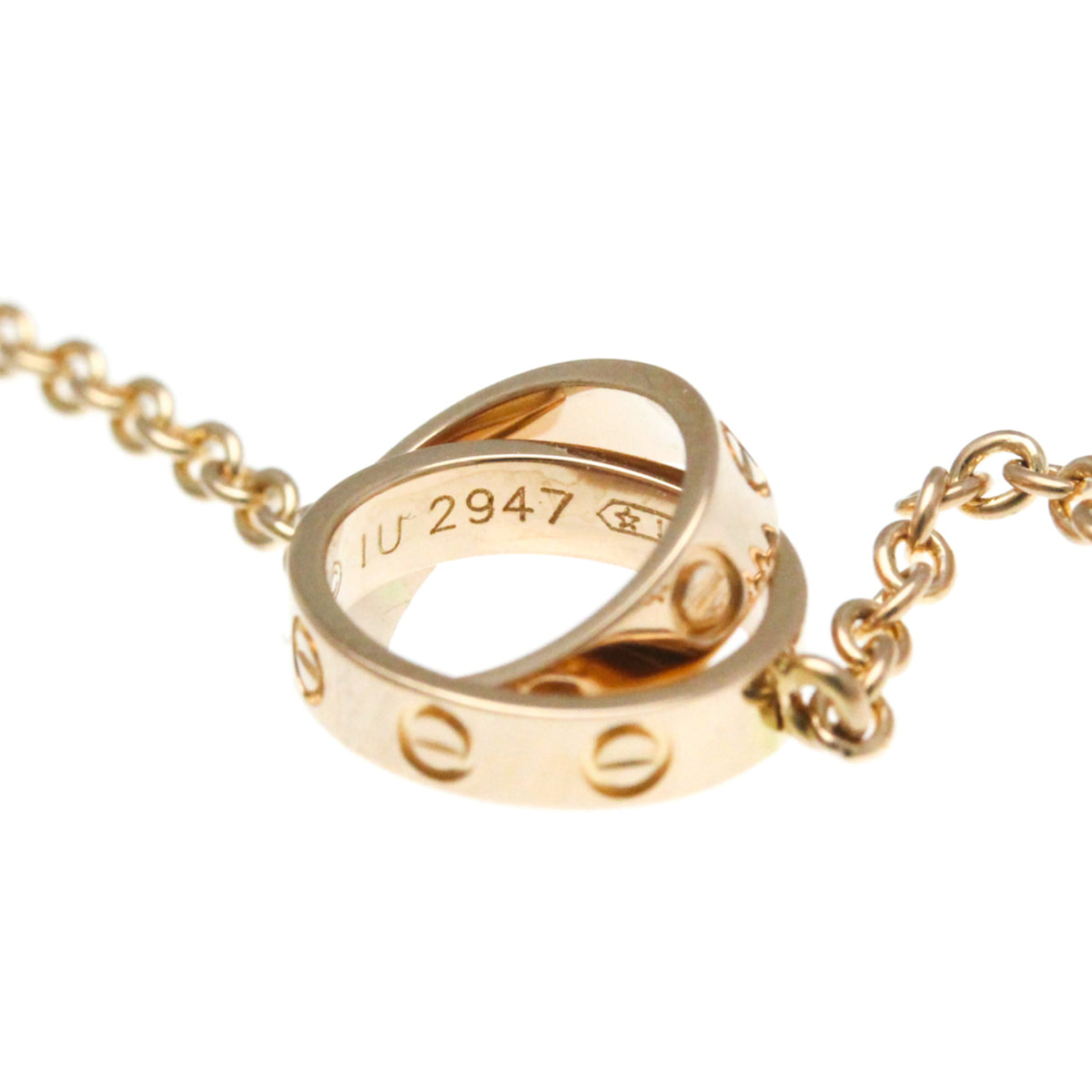 Cartier Love Interlocking 18K Rose Gold Gold Pink_Gold Necklace Jewelry (Pre-Owned)