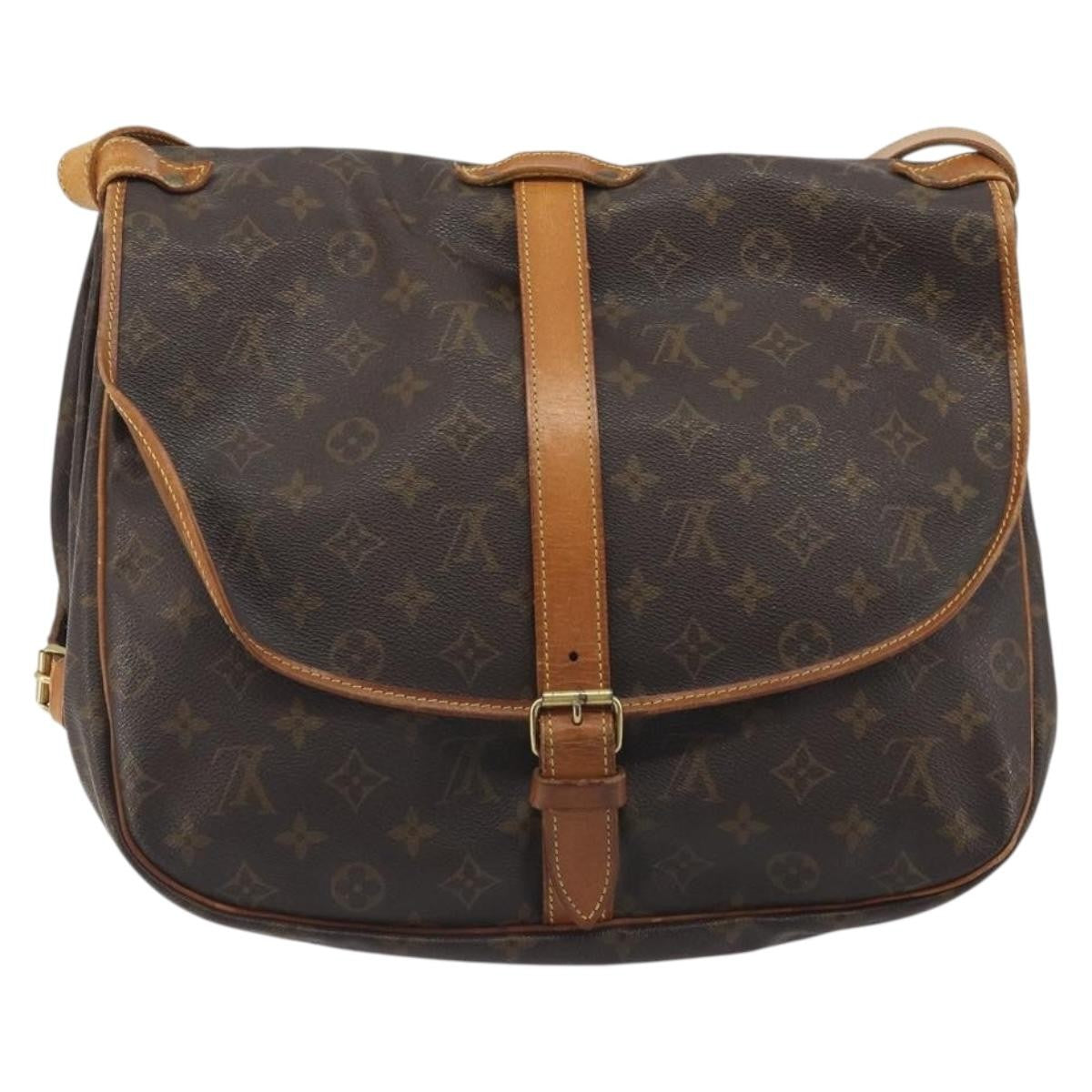 Louis Vuitton Saumur Monogram Brown Canvas Shoulder Bag Bag (Pre-Owned)