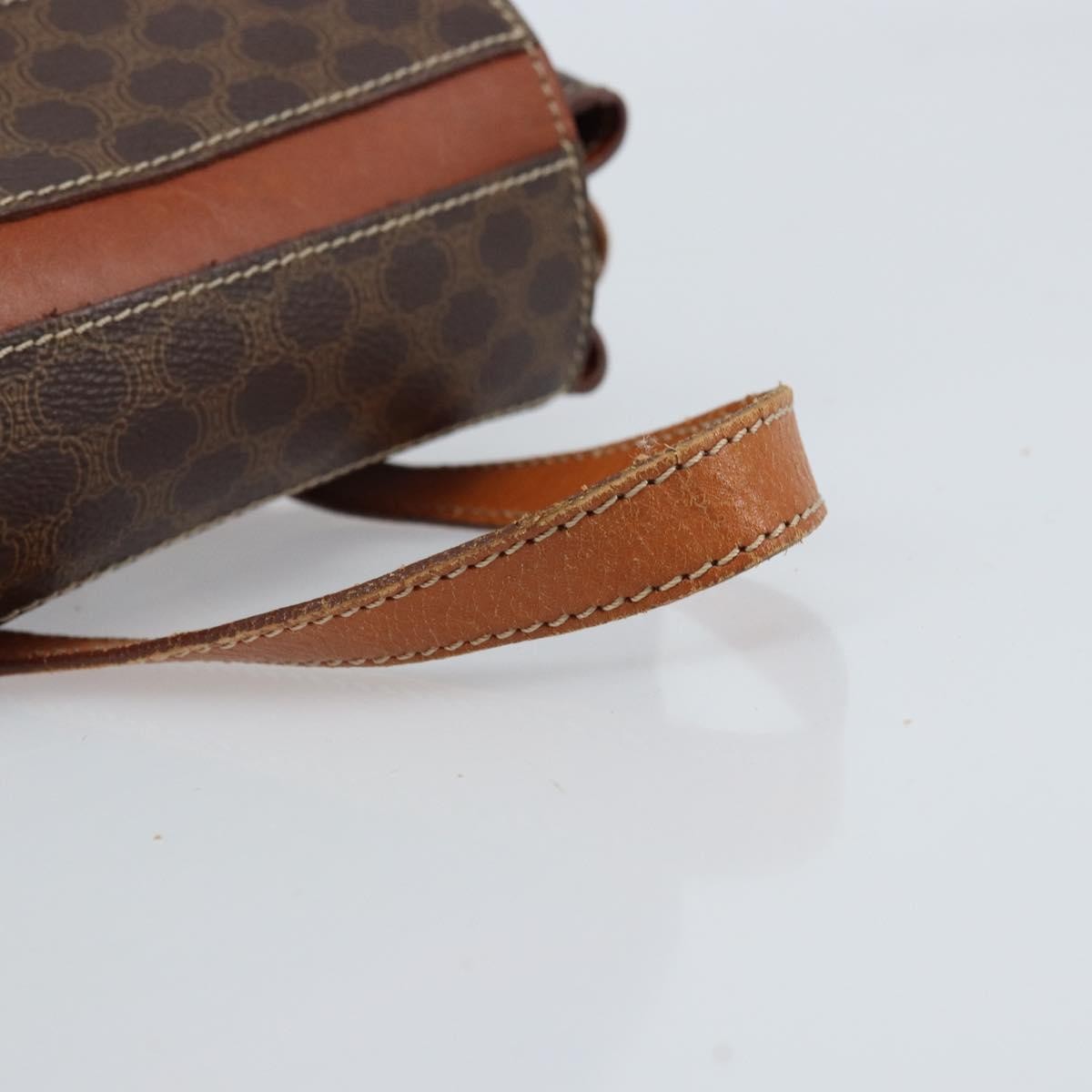 Celine Vintage Macadam Canvas And Leather Brown Canvas Backpack Bag (Pre-Owned)