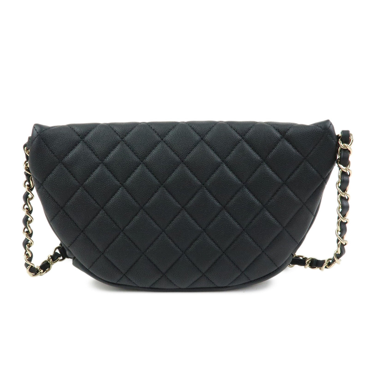 Chanel Business Affinity Waist Quilted Caviar Black Leather Handbag (Pre-Owned)