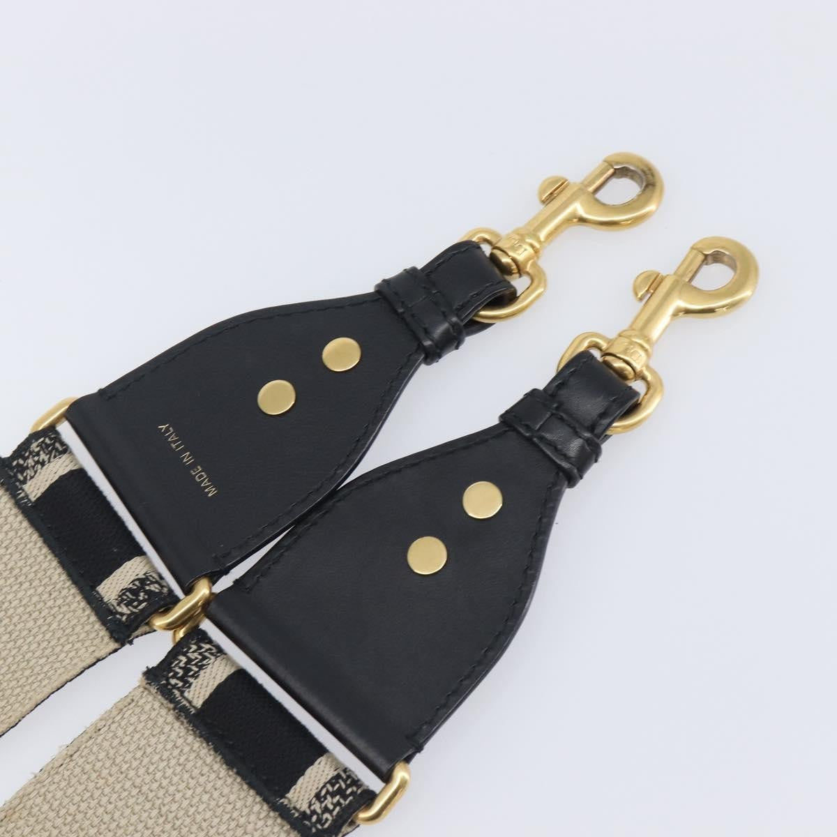 Christian Dior Logo Shoulder Strap Embroidered Canvas Navy Canvas Straps Accessory (Pre-Owned)