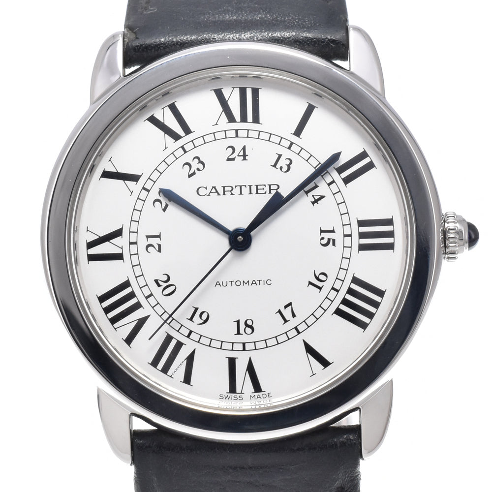 Cartier Ronde Solo De Cartier Automatic Stainless Steel And Leather Watch (Pre-Owned)