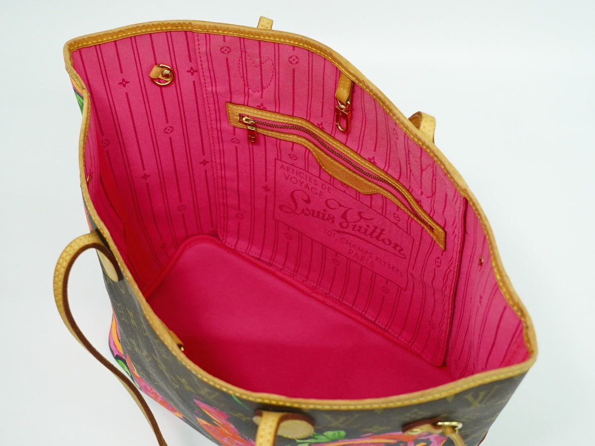 Louis Vuitton Neverfull Limited Edition Monogram Roses Brown Canvas Tote Bag Bag (Pre-Owned)