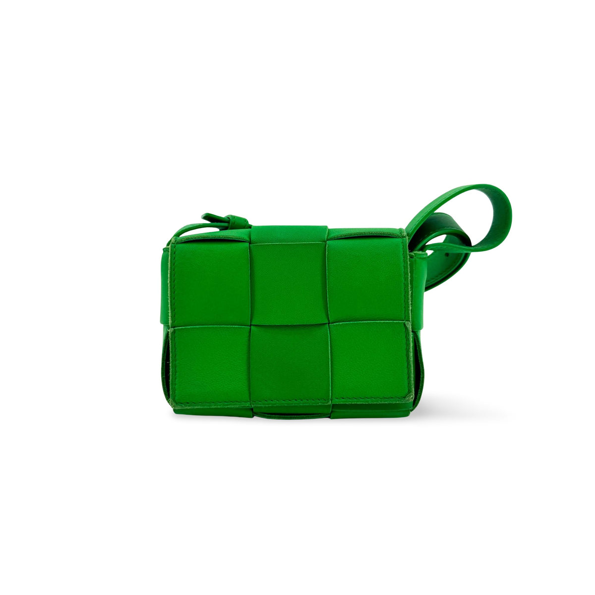 Bottega Veneta Cassette Maxi Intrecciato Leather Green Leather Crossbody Bag Bag (Pre-Owned)