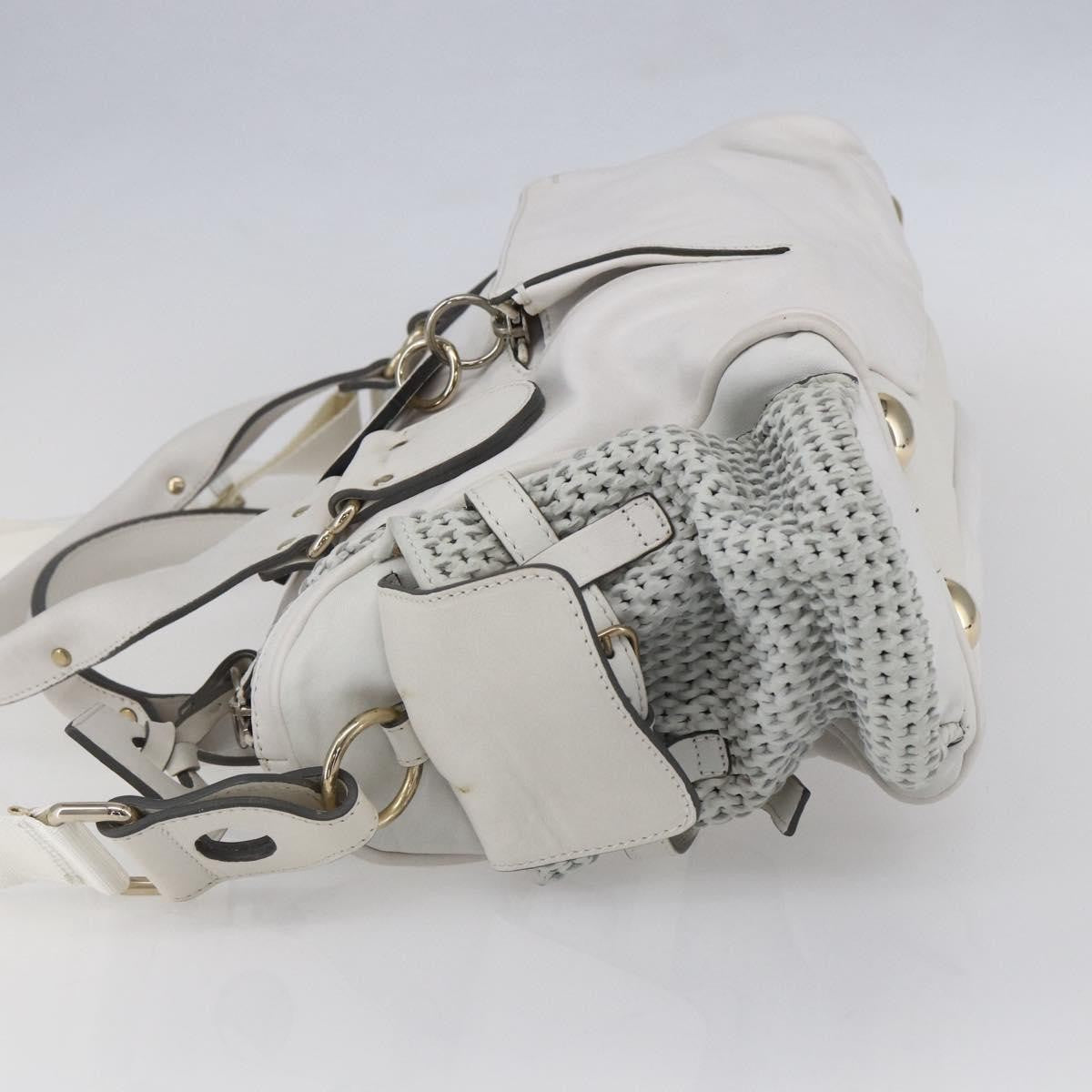 Chloe Vintage Leather White Leather Shoulder Bag Bag (Pre-Owned)