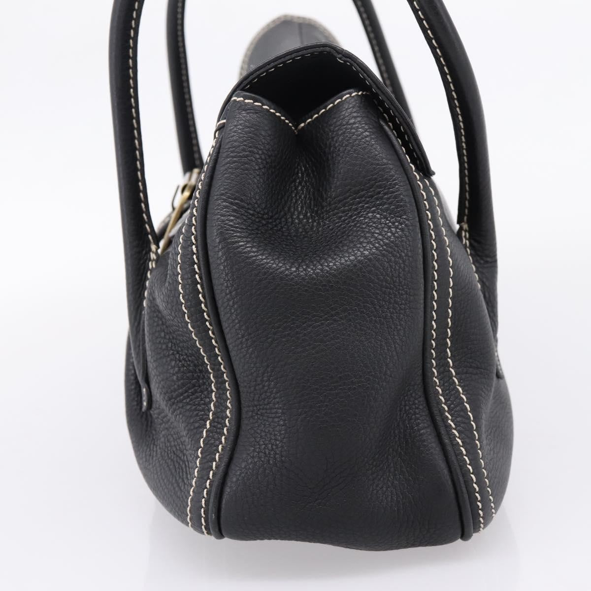 Celine Shoulder Leather Black Leather Shoulder Bag Bag (Pre-Owned)