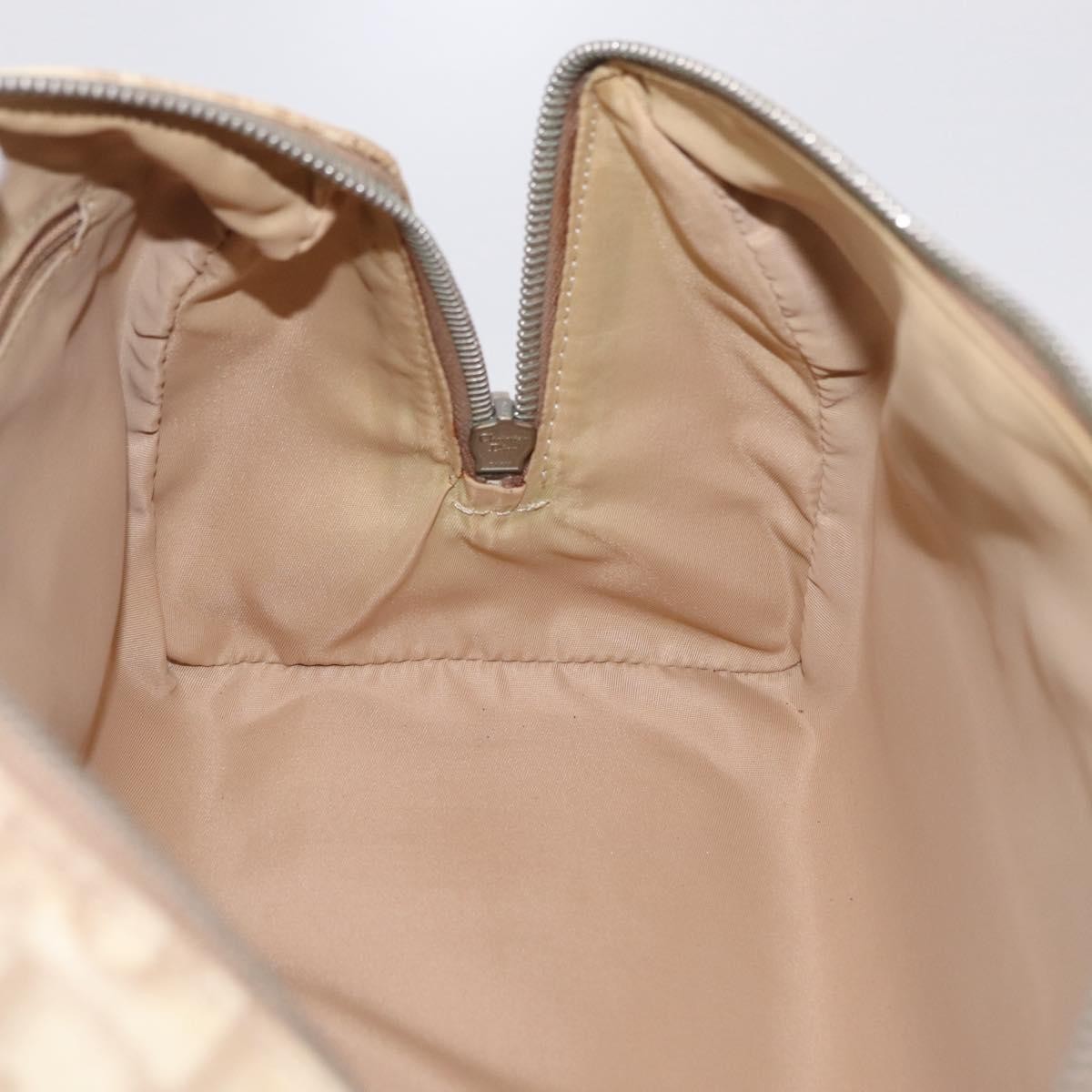 Christian Dior Vintage Boston Diorissimo Canvas Beige Canvas Handbag (Pre-Owned)