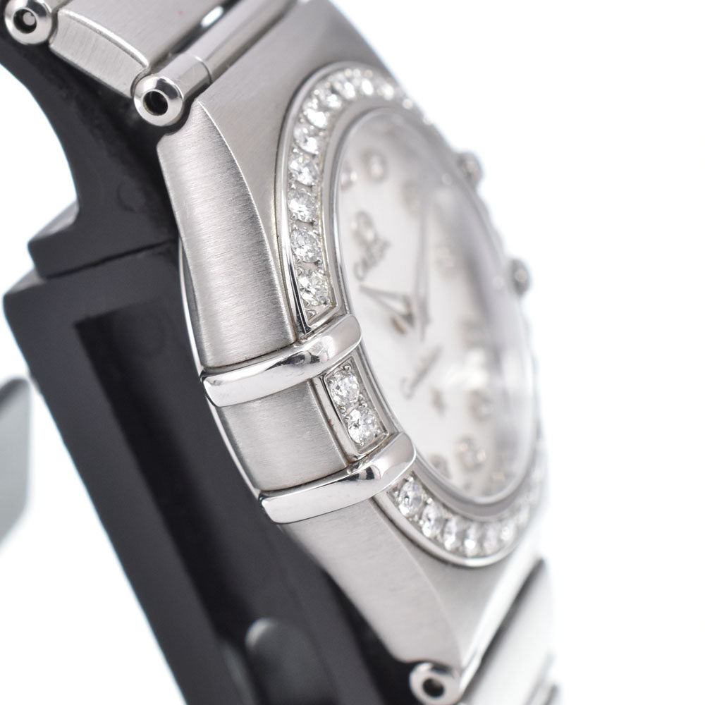 Omega Constellation Quartz Stainless Steel With Diamond Bezel And Markers Watch (Pre-Owned)