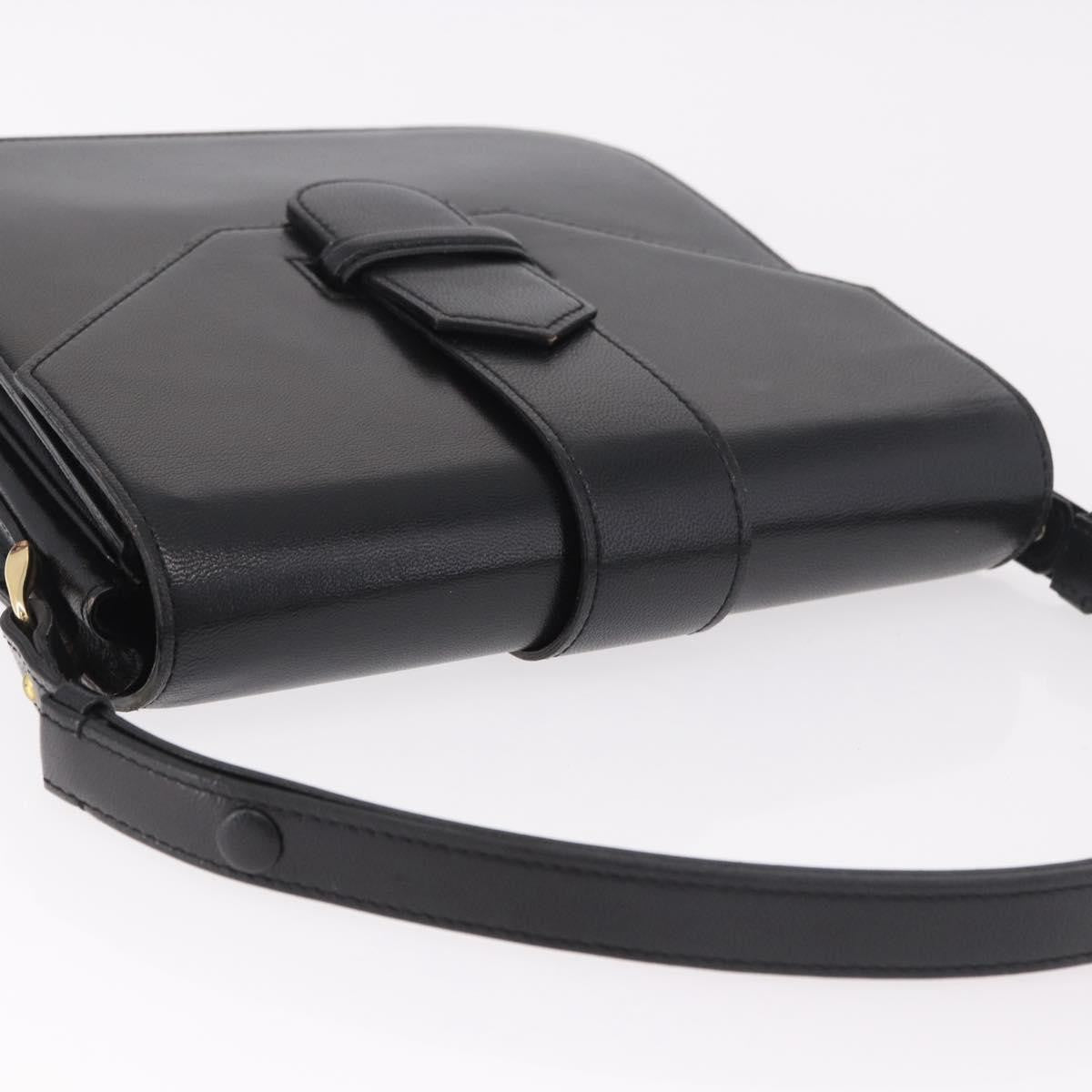 Saint Laurent Vintage Leather Black Leather Handbag (Pre-Owned)