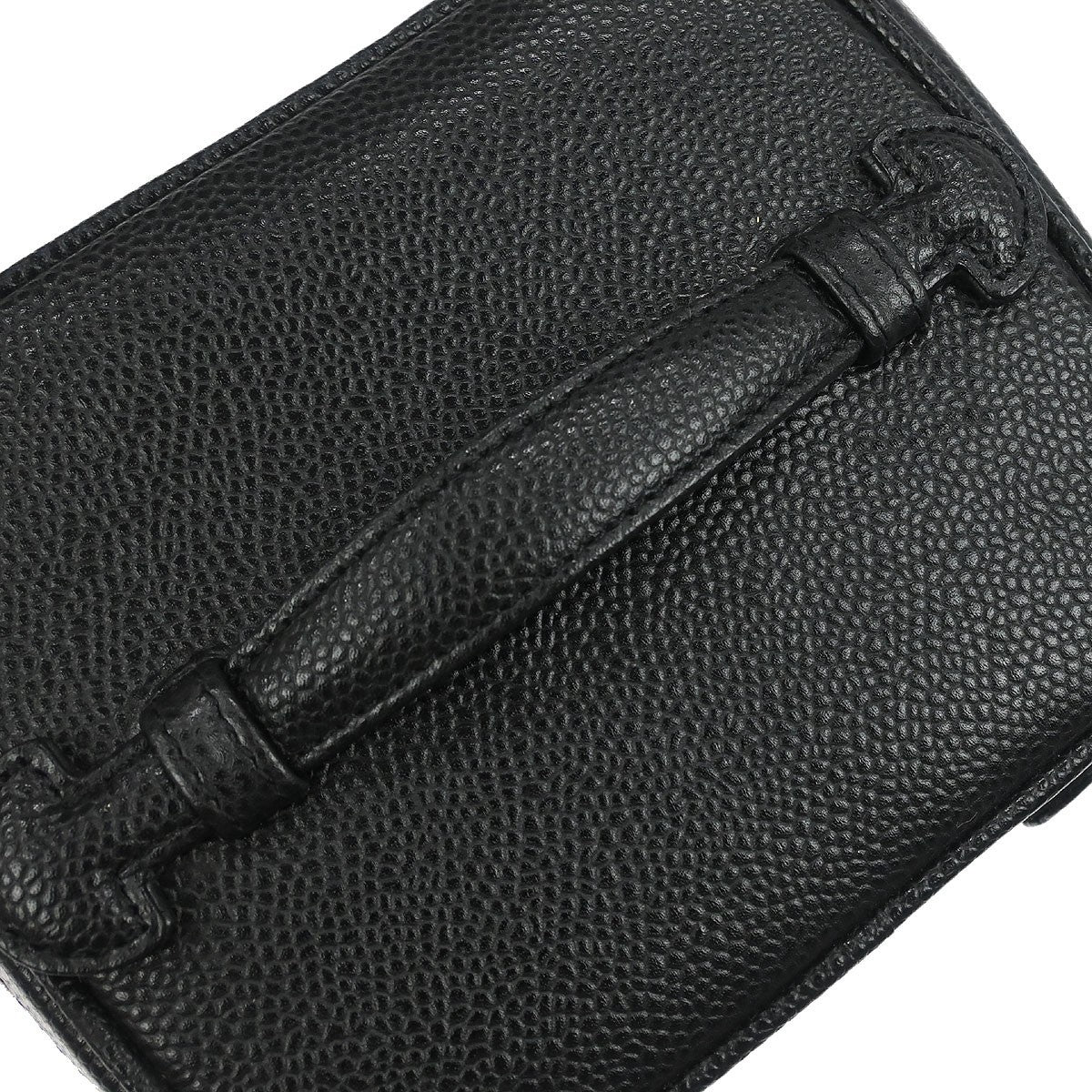 Chanel Vintage Timeless Cosmetic Case Caviar Black Leather Handbag (Pre-Owned)